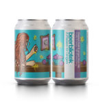 Two cans of A passion for Strawberry Blondes, a fruited Sour Ale brewed by Swedish Craft Brewery Beerbliotek in Gothenburg.