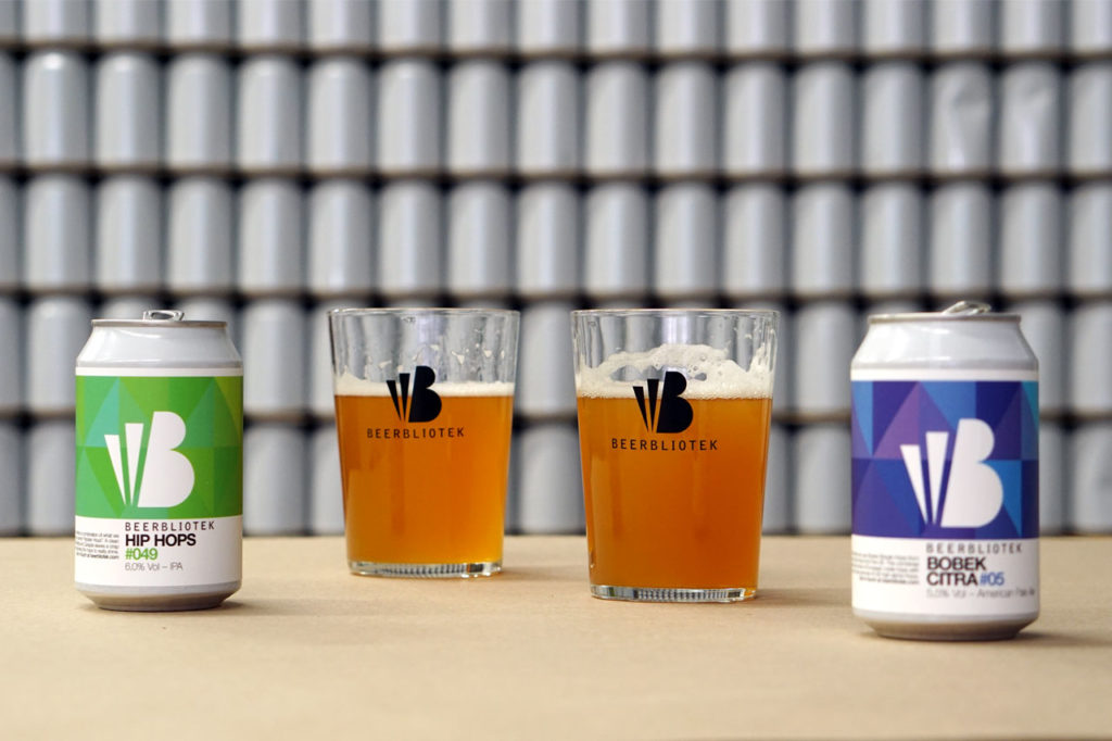 Tasting Beerbliotek Hip Hops IPA and Bobek Citra American Pale Ale at the Beerbliotek Brewery and Tap Room.