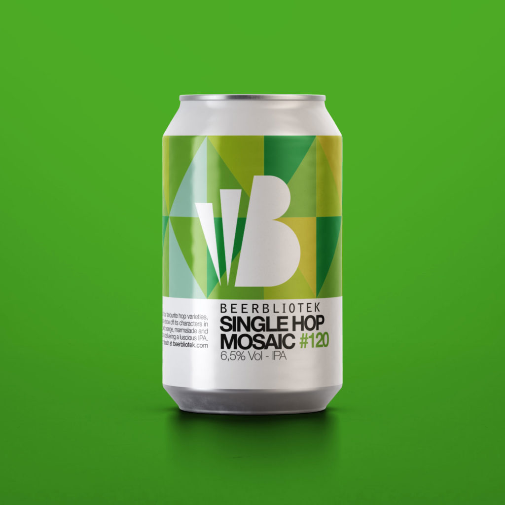 A Single Hop Mosaic Can marketing packshot from Swedish Craft Brewery Beerbliotek.