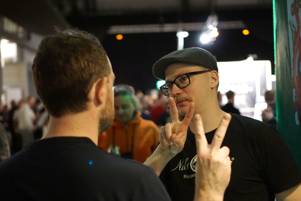 The two brewers from Beerbliotek and Nils Oscar Brewing at the Gothenburg Beer and Whiskey Fair.