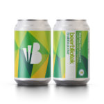 Two can packshots of Snabba puckar, a Wet hop West Coast IPA, brewed by Swedish craft brewery Beerbliotek in their Kungssten brewery in Gothenburg.